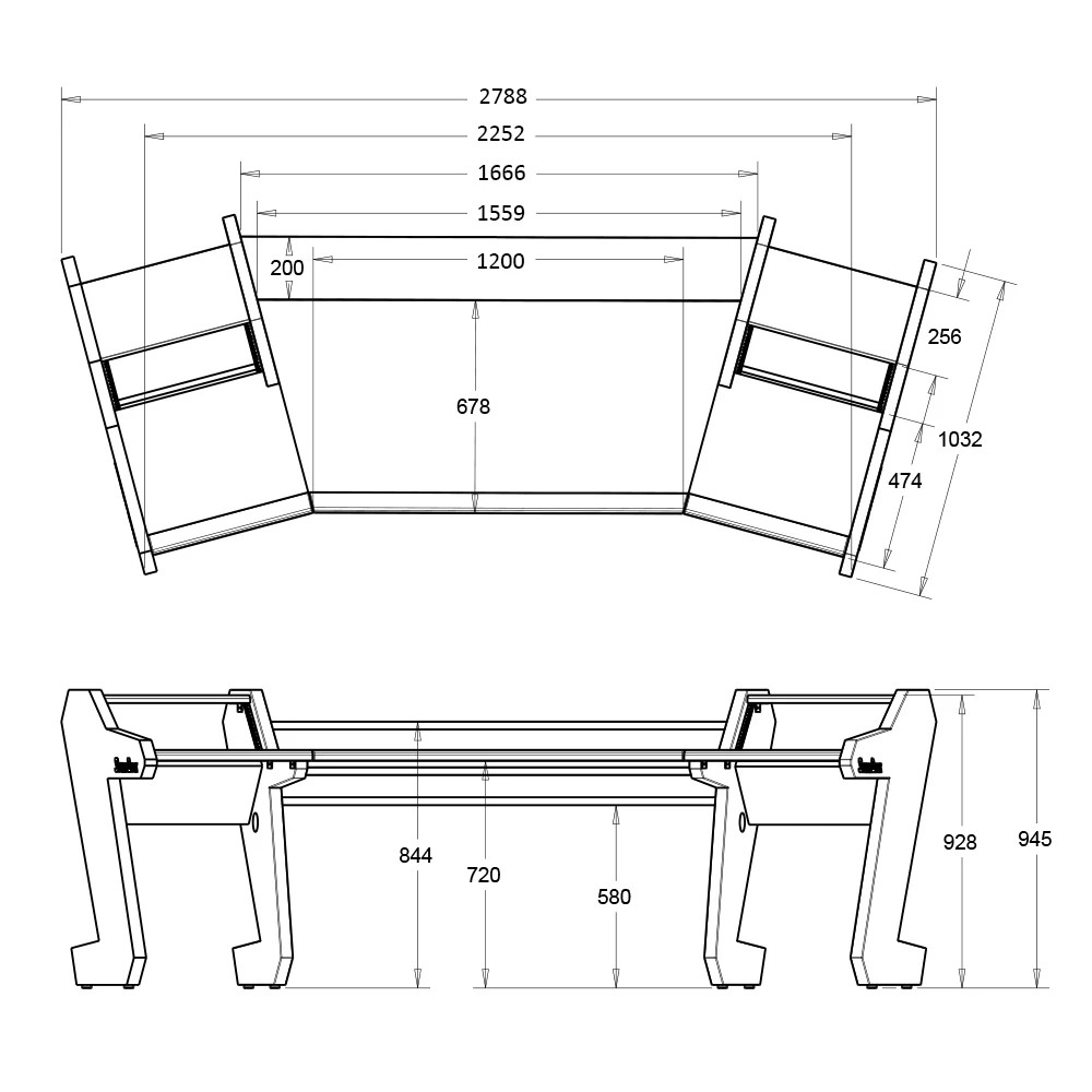 StudioDesk - PROLINE Classic SL Desk all BL – 5. kép